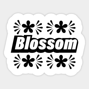 Blossom blossoming typographic logo design Sticker